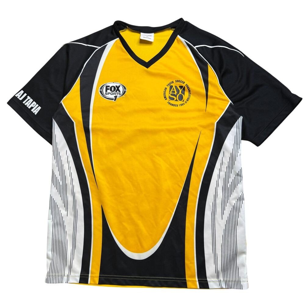 FOX SPORTS 1 SOCCER JERSEY AYSO M MEDIUM MEN ADULT YELLOW PROTIME USED